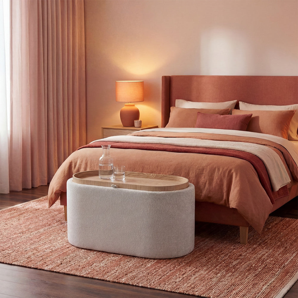 zoe-banco-ovalado-de-tela-con-tablero-y-almacenamiento-l77cm__Beige moteado