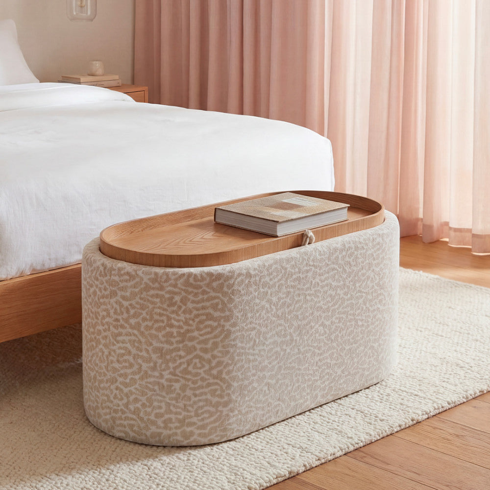 zoe-banco-ovalado-con-estampado-animal-con-tablero-y-almacenamiento-l77-cm__Beige
