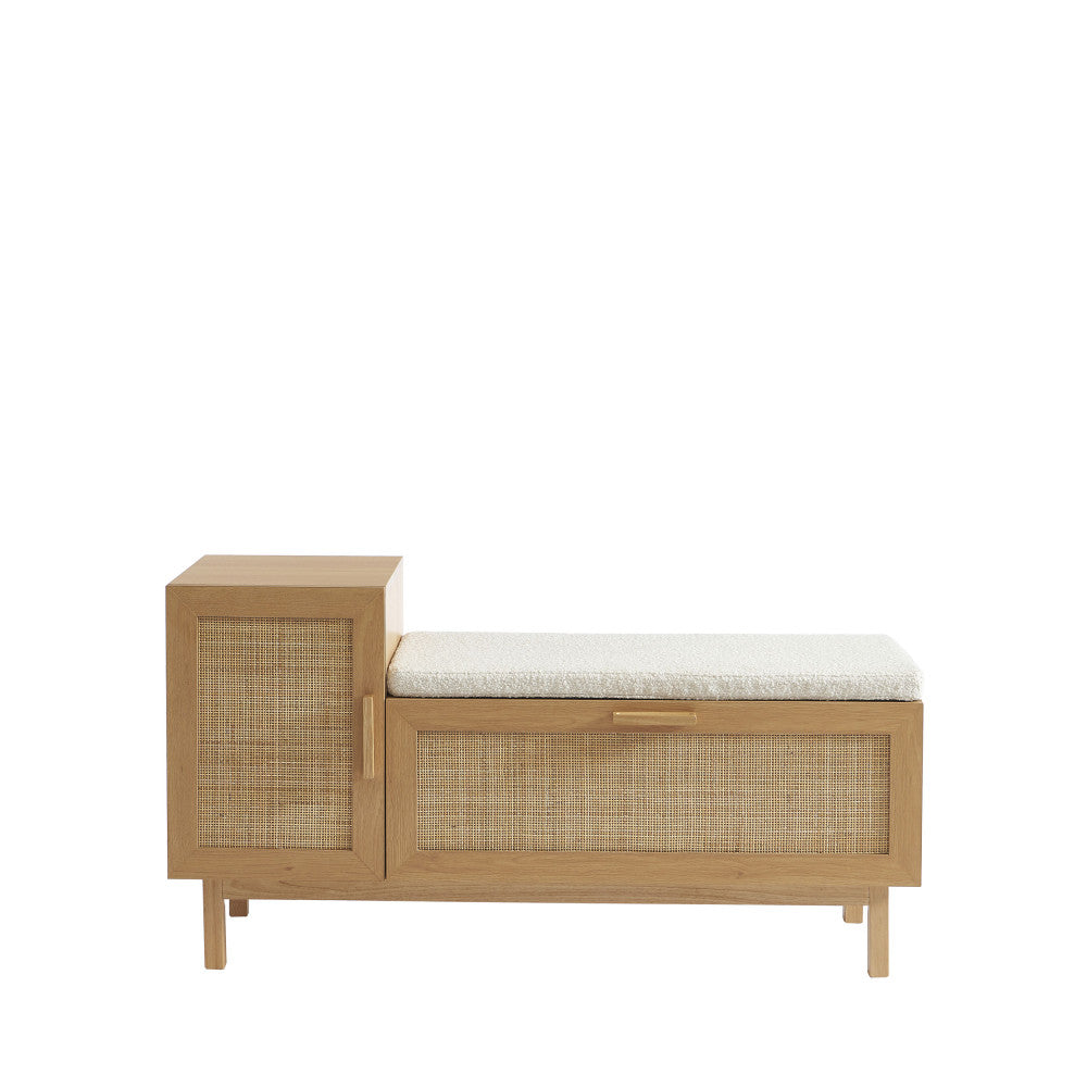 june-banco-de-entrada-con-almacenamiento-para-zapatos-de-madera-y-trenzado-l120cm__Madera clara Imagen