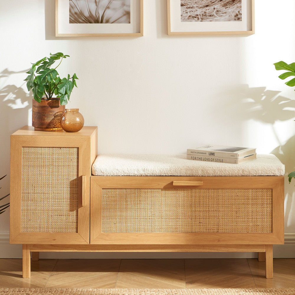 june-banco-de-entrada-con-almacenamiento-para-zapatos-de-madera-y-trenzado-l120cm__Madera clara