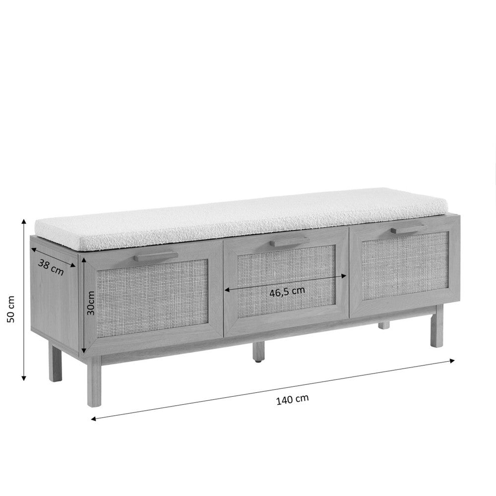 june-banco-de-entrada-con-almacenamiento-para-zapatos-de-madera-y-ratan-l140cm__Madera clara