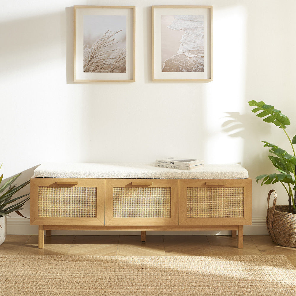 june-banco-de-entrada-con-almacenamiento-para-zapatos-de-madera-y-ratan-l140cm__Madera clara