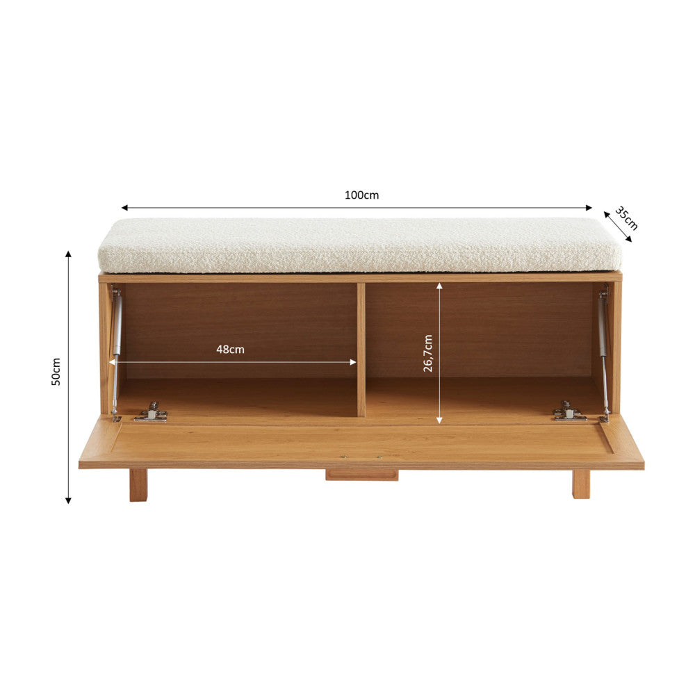 june-banco-de-entrada-con-almacenamiento-para-zapatos-de-madera-y-trenzado-l100cm__Madera clara