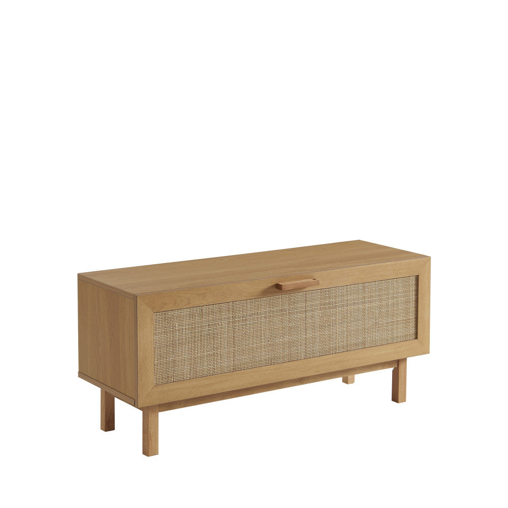 june-banco-de-entrada-con-almacenamiento-para-zapatos-de-madera-y-trenzado-l100cm__Madera clara