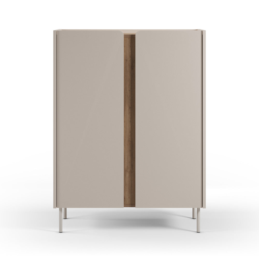 boxy-aparador-de-2-puertas-en-madera-y-metal-h120cm__Beige Imagen