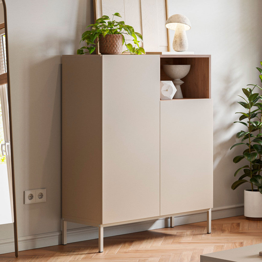 quenor-aparador-de-2-puertas-de-madera-y-metal-h120cm__Beige