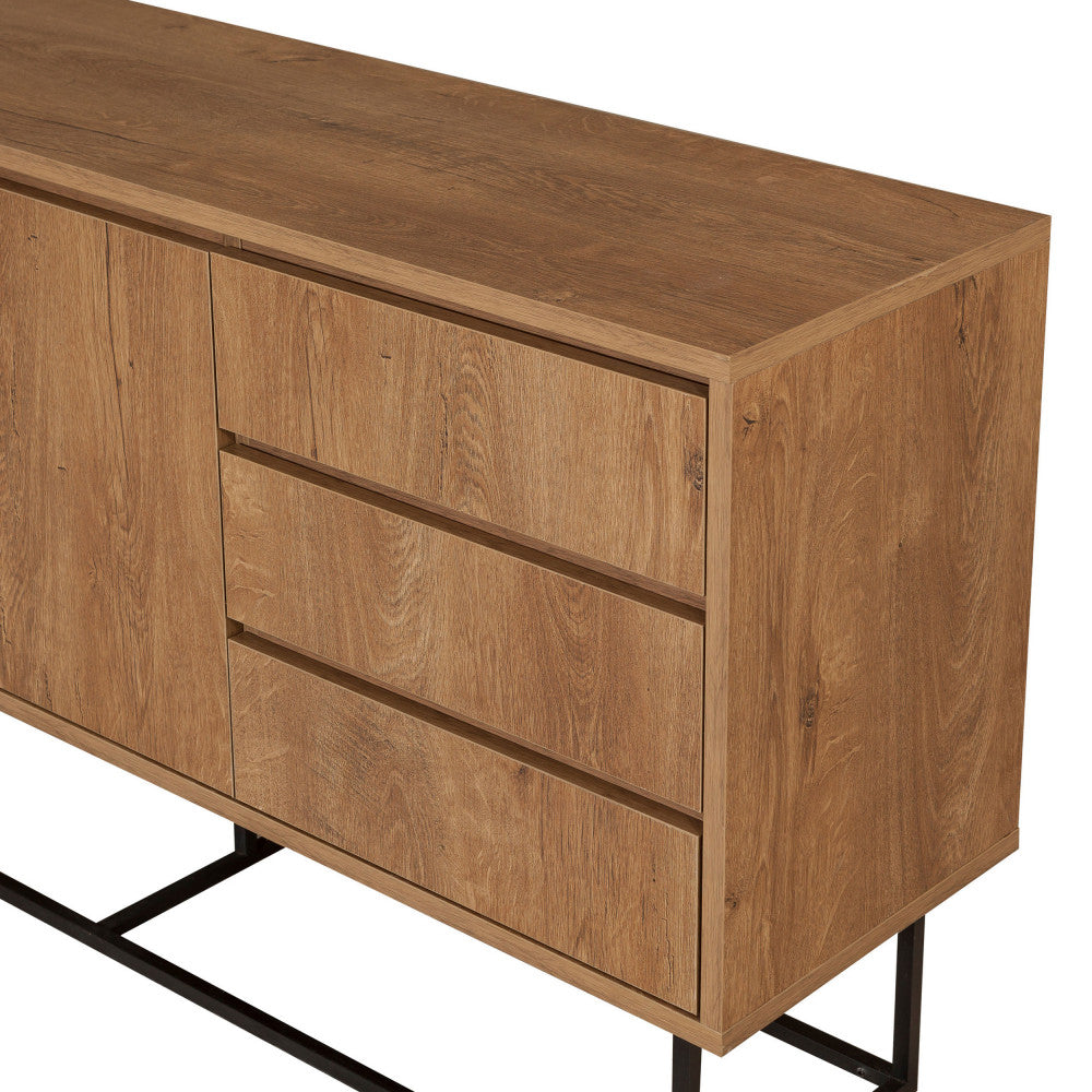roa-aparador-de-2-puertas-de-madera-y-metal-l140cm__Madera oscura