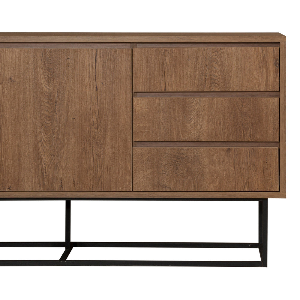 roa-aparador-de-2-puertas-de-madera-y-metal-l140cm__Madera oscura