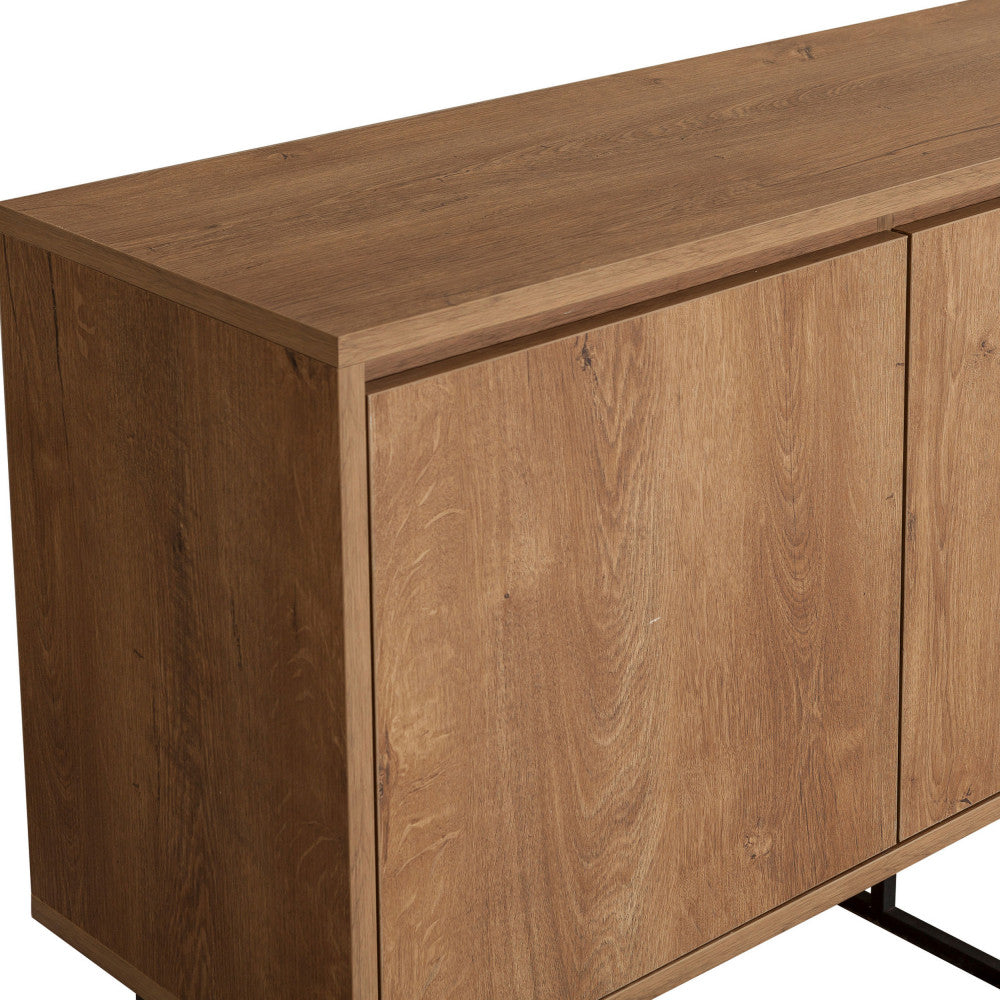 roa-aparador-de-2-puertas-de-madera-y-metal-l140cm__Madera oscura