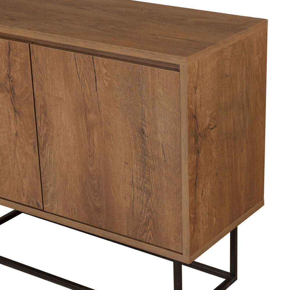 roa-aparador-de-2-puertas-de-madera-y-metal-l90cm__Madera oscura