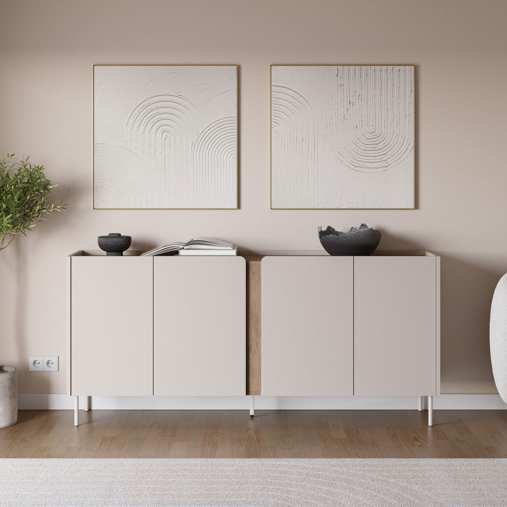 boxy-aparador-de-4-puertas-en-madera-y-metal-l180cm__Beige