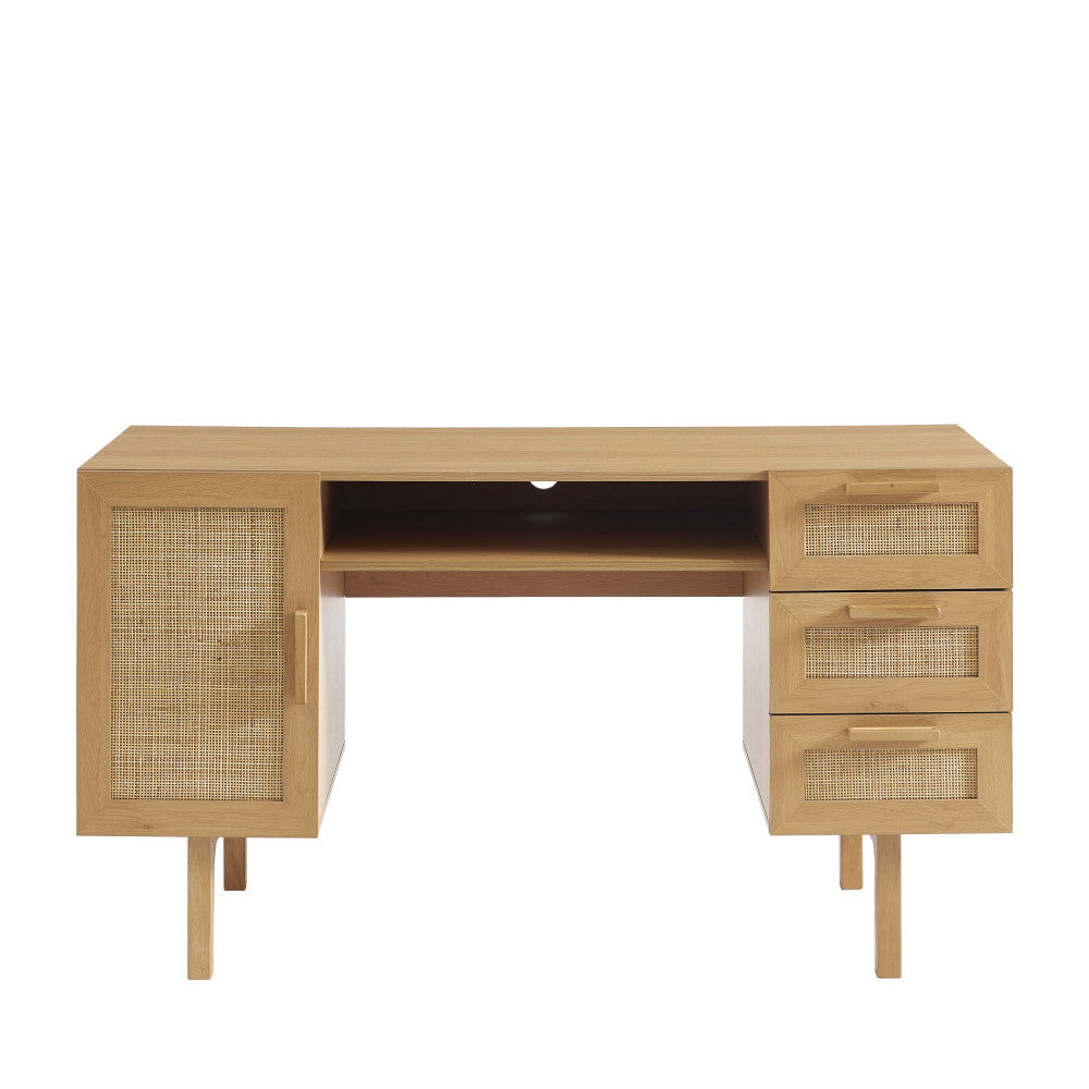 june-escrito-con-1-puerta-3-cajones-de-madera-y-ratan-l135cm__Madera clara