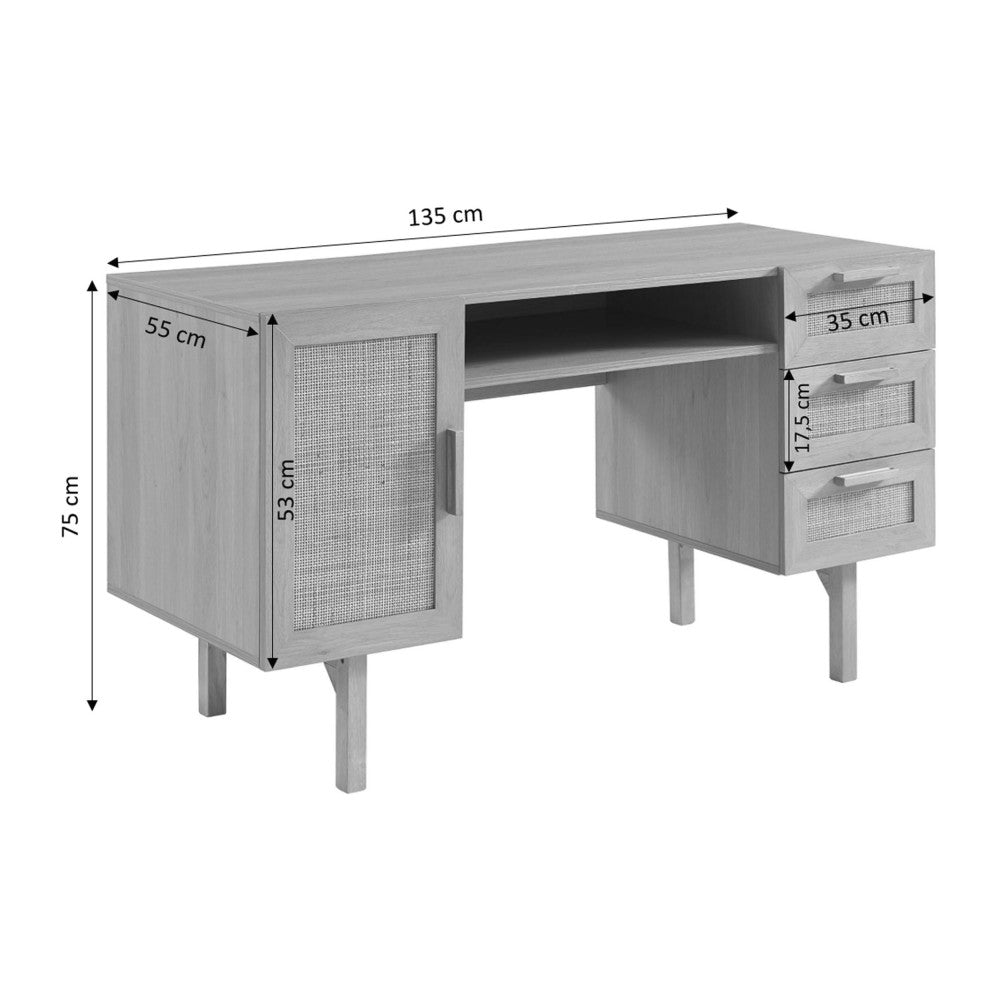 june-escrito-con-1-puerta-3-cajones-de-madera-y-ratan-l135cm__Madera clara