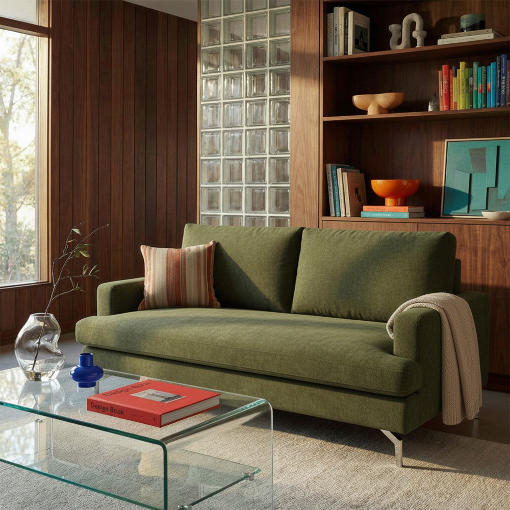 sophie-sofa-de-3-plazas-en-tela-con-patas-de-cromo__Verde oliva