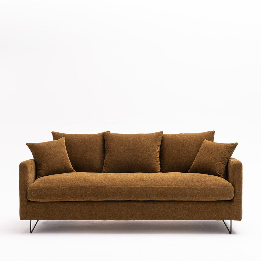 villabon-sofa-de-3-plazas-en-tela-con-patas-metalicas-de-horquilla-negras__Bronce Imagen