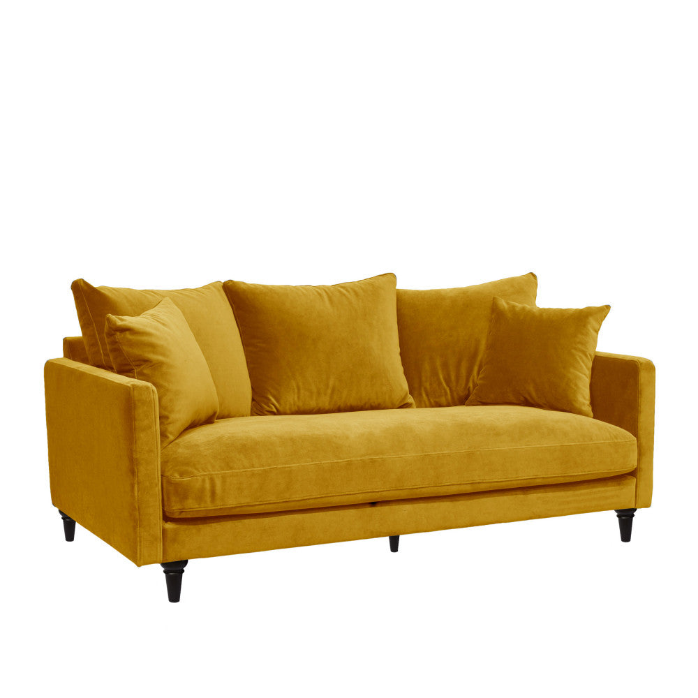 villabon-sofa-de-3-plazas-en-terciopelo-con-patas-torneadas__Amarillo mostaza
