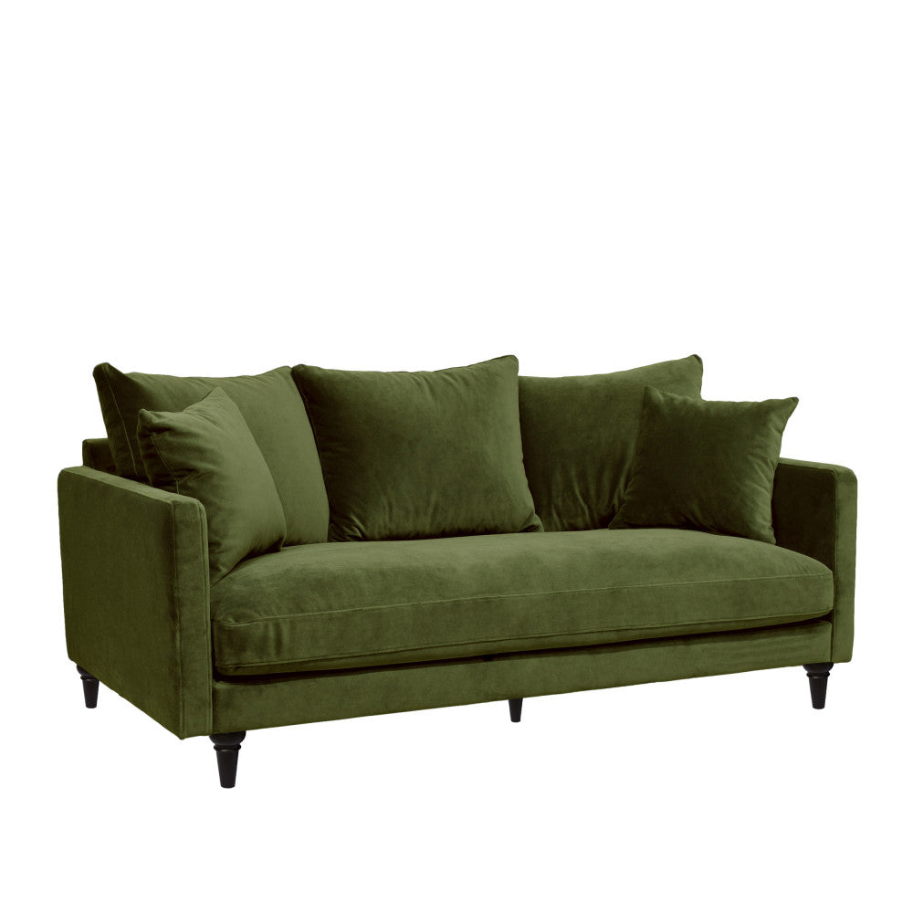 villabon-sofa-de-3-plazas-en-terciopelo-con-patas-torneadas__Verde oliva