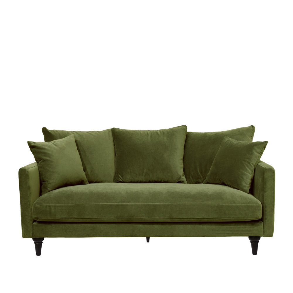 villabon-sofa-de-3-plazas-en-terciopelo-con-patas-torneadas__Verde oliva