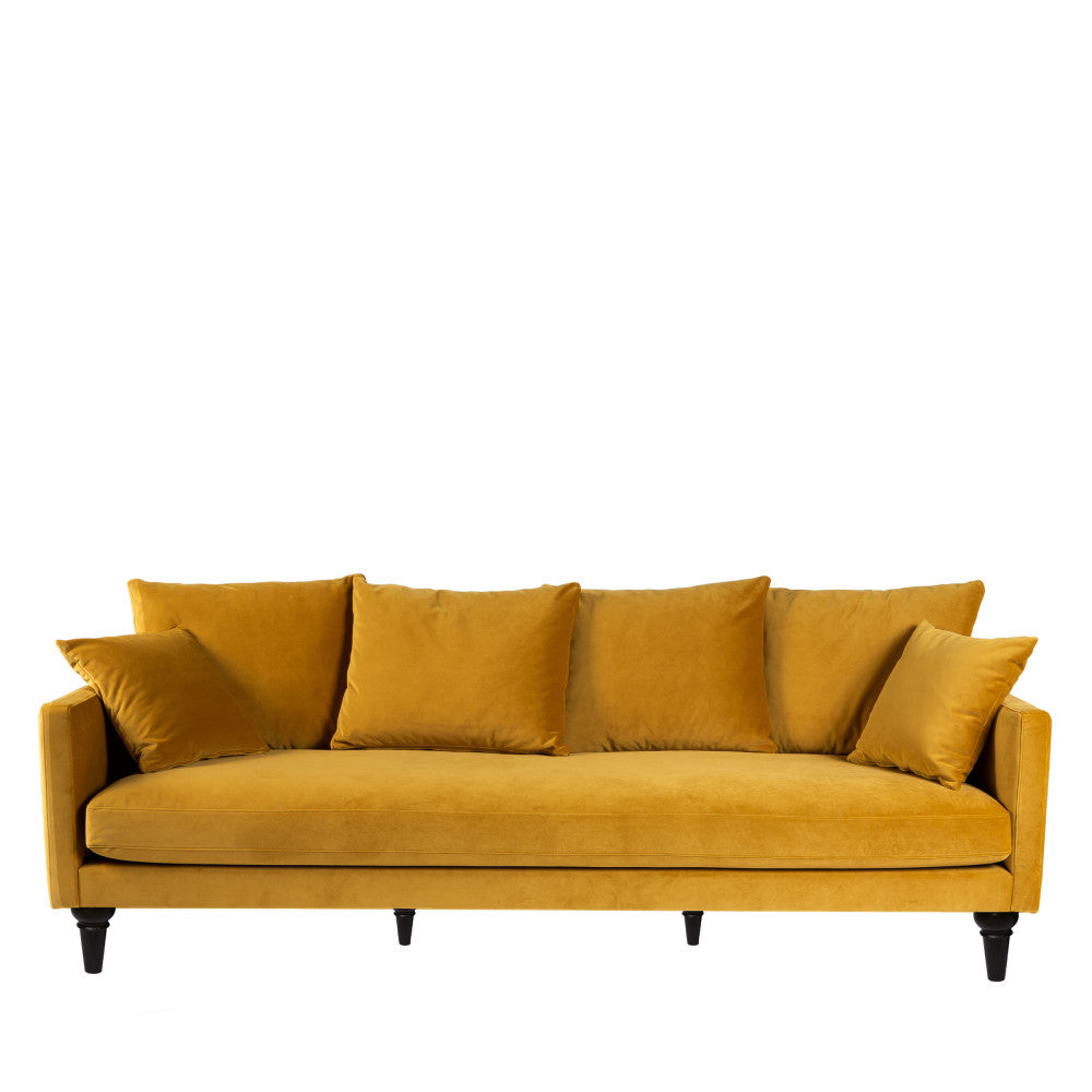 villabon-sofa-de-4-plazas-en-terciopelo-con-patas-torneadas__Amarillo mostaza