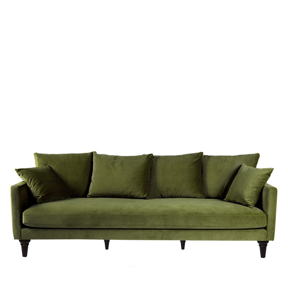 villabon-sofa-de-4-plazas-en-terciopelo-con-patas-torneadas__Verde oliva