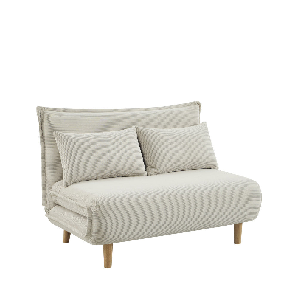 nella-sofa-cama-de-2-plazas-de-pana-con-patas-de-madera-clara__Beige Imagen