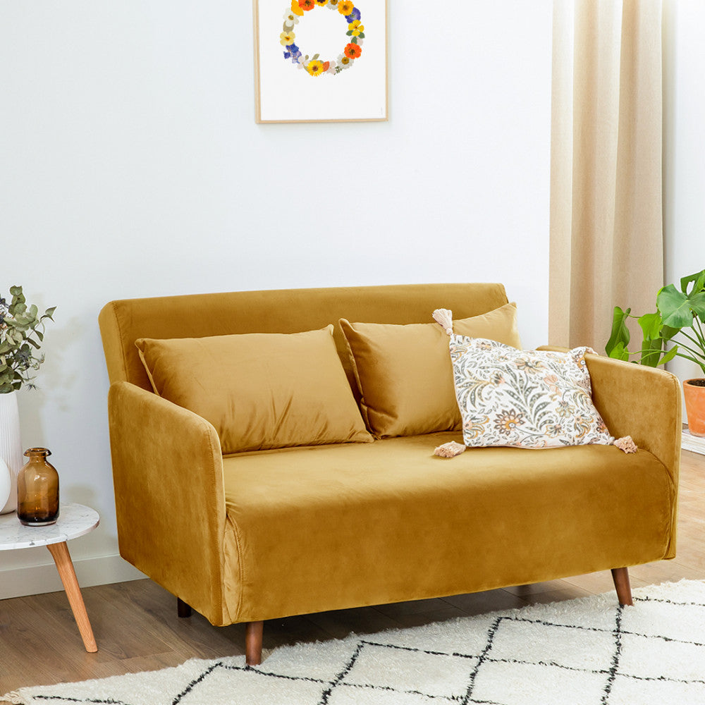 belushi-sofa-cama-de-2-plazas-en-terciopelo-l120cm__Amarillo mostaza