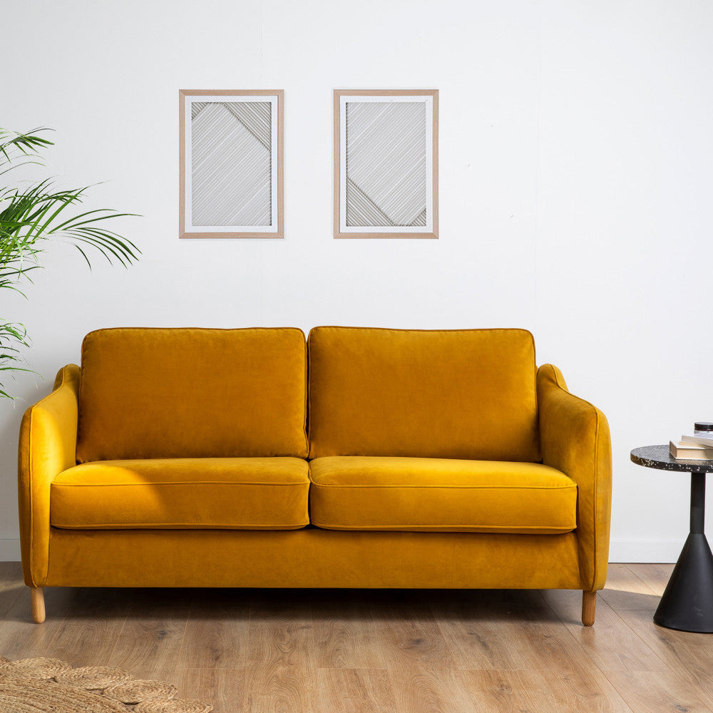 vornay-sofa-cama-express-de-3-plazas-en-terciopelo__Amarillo mostaza