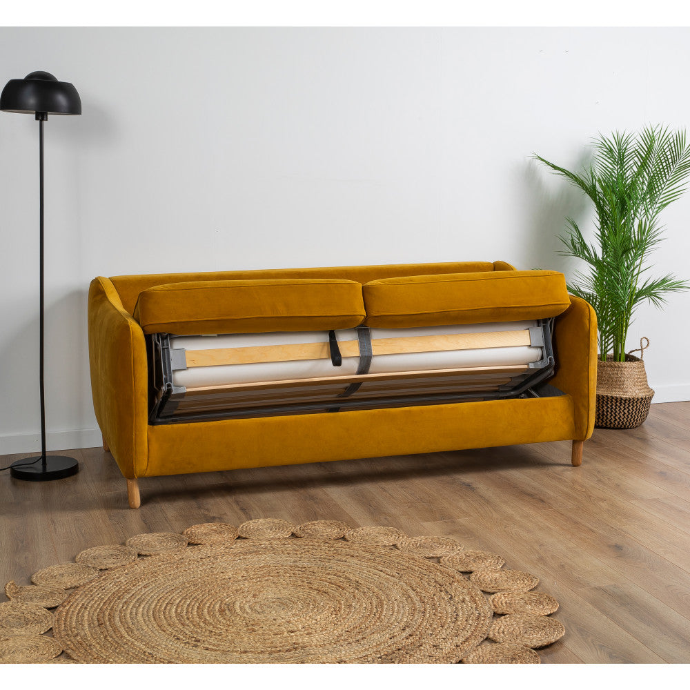 vornay-sofa-cama-express-de-3-plazas-en-terciopelo__Amarillo mostaza