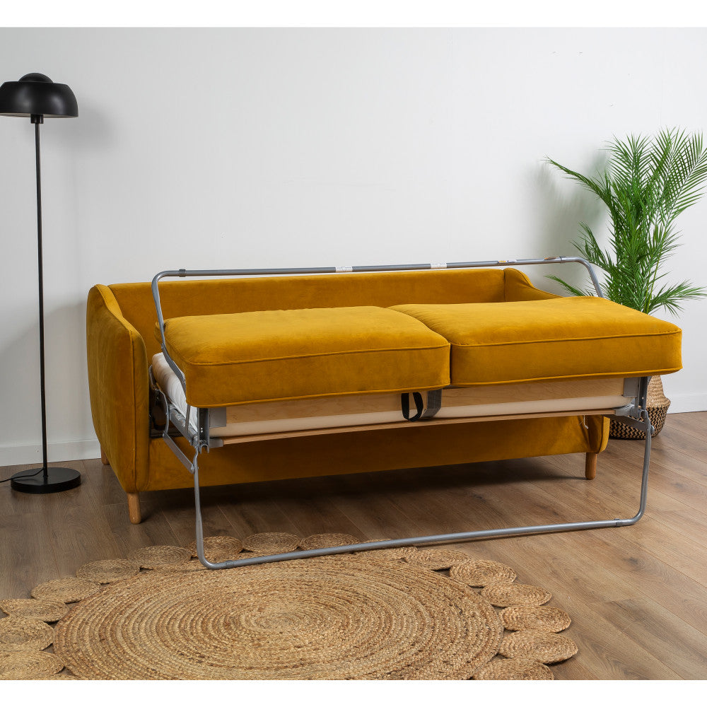 vornay-sofa-cama-express-de-3-plazas-en-terciopelo__Amarillo mostaza