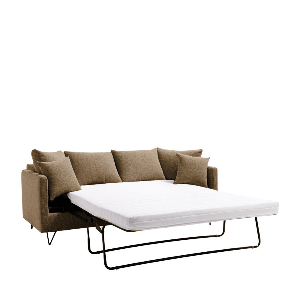 villabon-sofa-cama-de-3-plazas-en-tela-con-patas-metalicas-de-horquilla-negro__Caramelo moteado