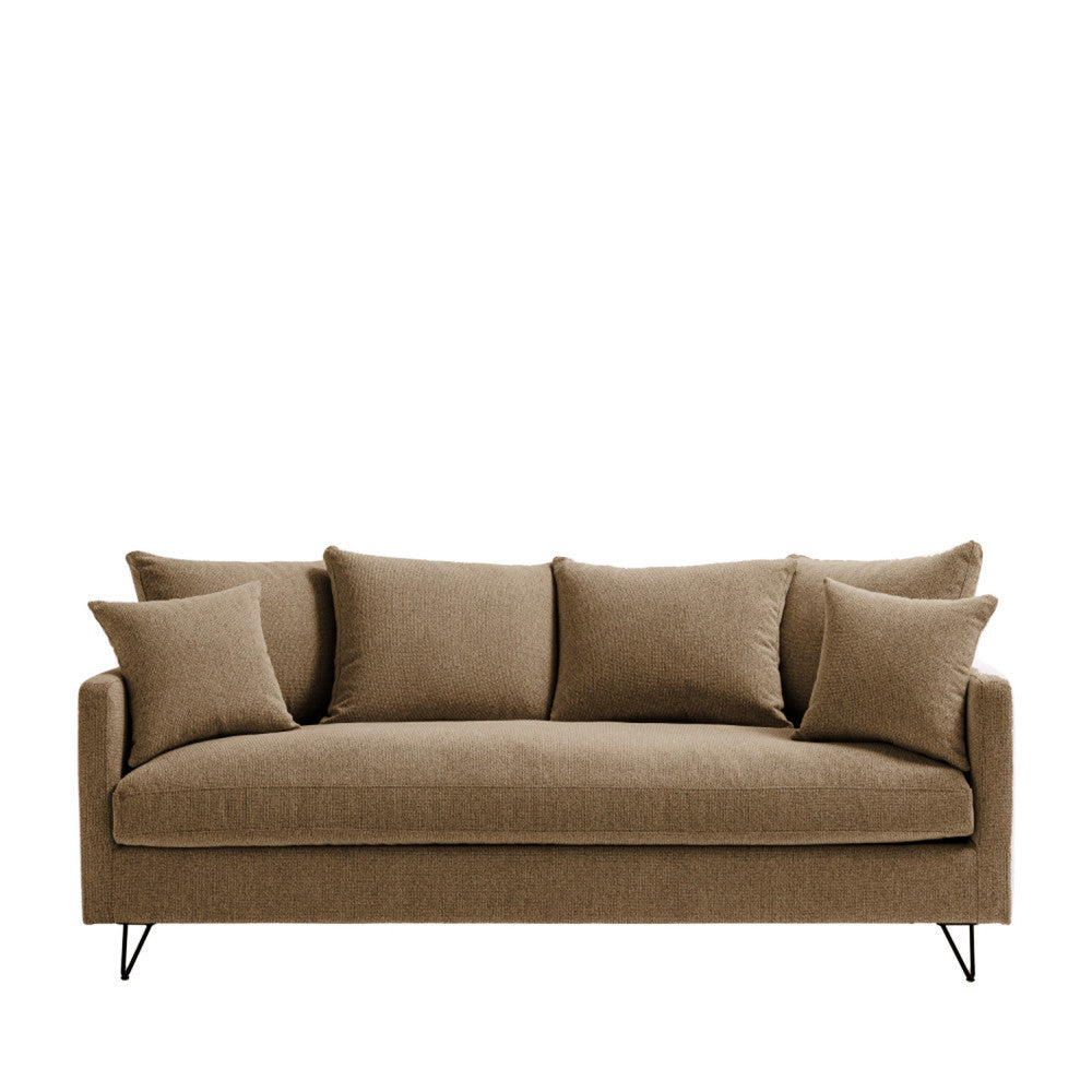 villabon-sofa-cama-de-3-plazas-en-tela-con-patas-metalicas-de-horquilla-negro__Caramelo moteado
