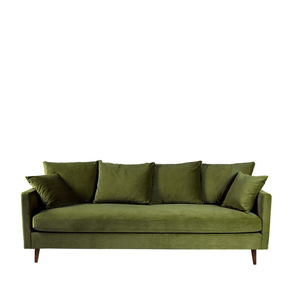 villabon-sofa-cama-de-3-plazas-en-terciopelo-con-patas-de-madera-oscura__Verde oliva