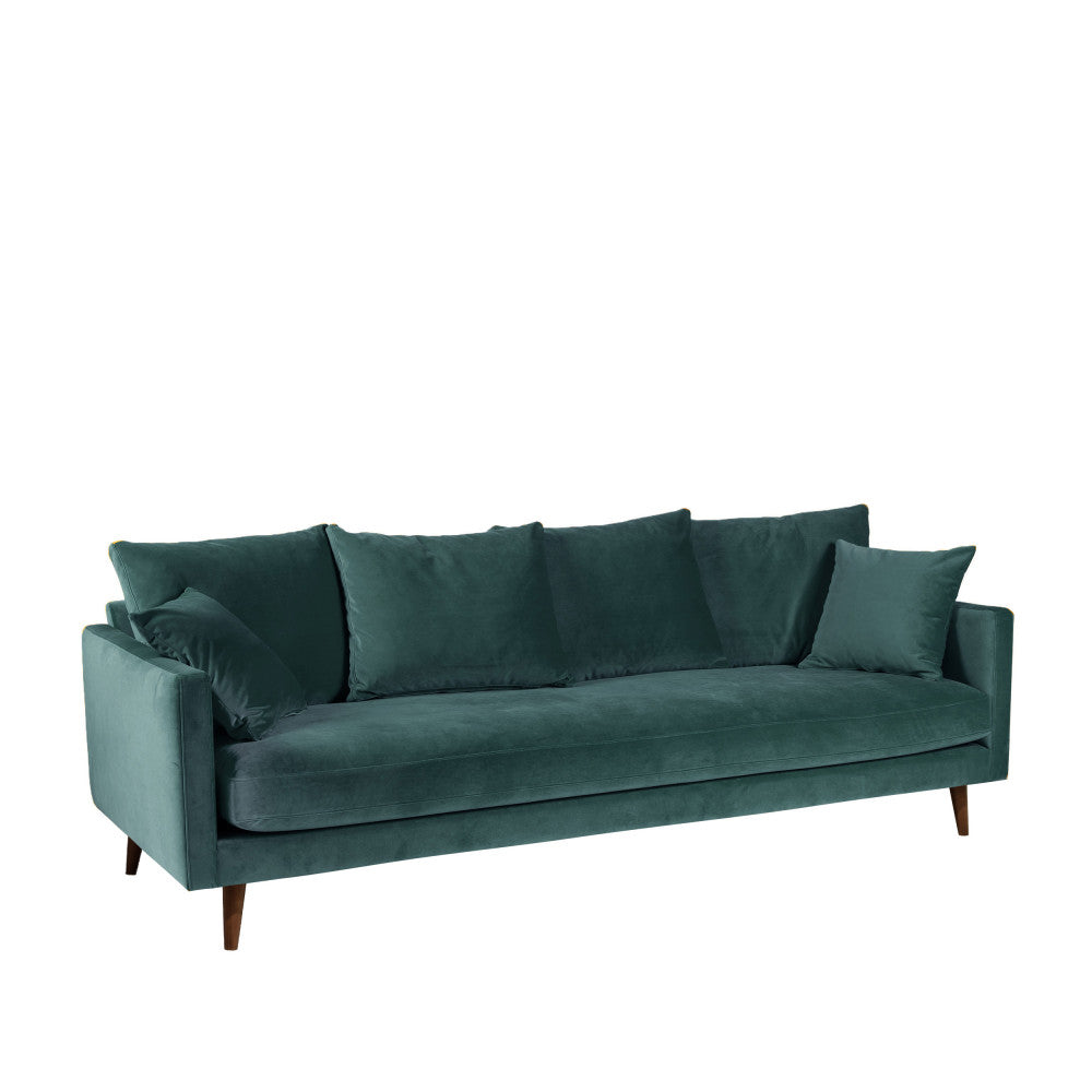 villabon-sofa-cama-de-3-plazas-en-terciopelo-con-patas-de-madera-oscura__Verde eucalipto
