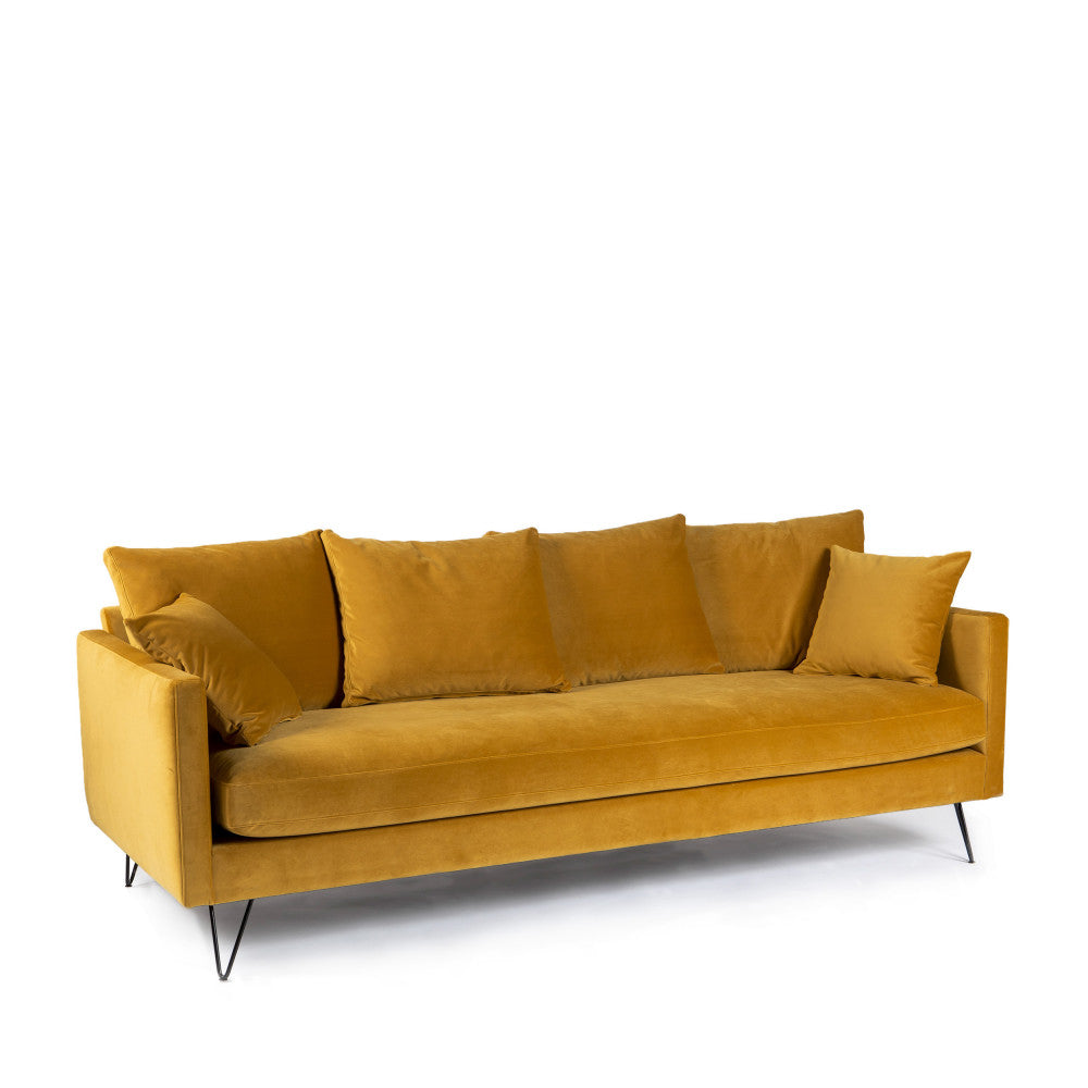 villabon-sofa-cama-de-3-plazas-en-terciopelo-con-patas-metalicas-de-horquilla-negras__Amarillo mostaza
