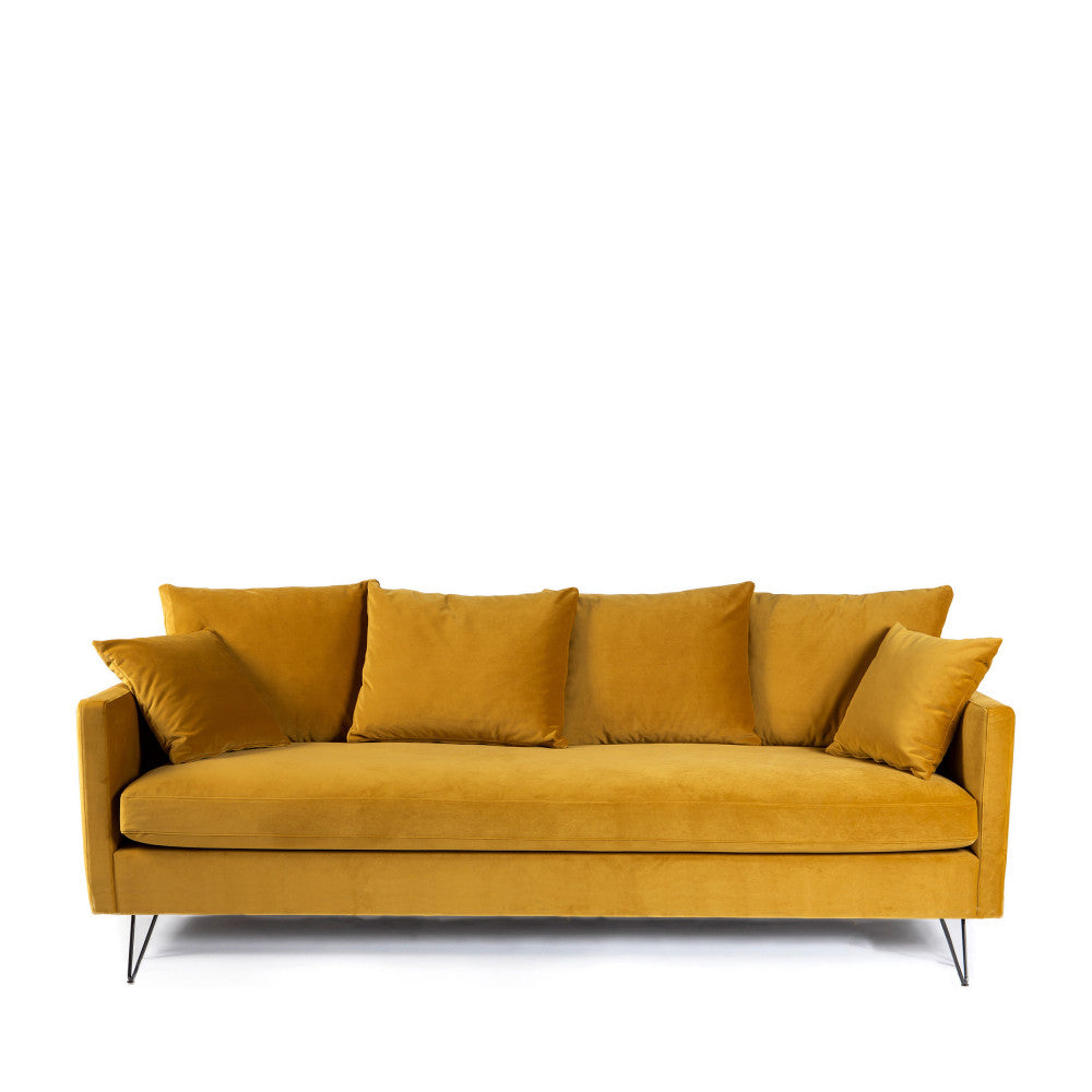 villabon-sofa-cama-de-3-plazas-en-terciopelo-con-patas-metalicas-de-horquilla-negras__Amarillo mostaza