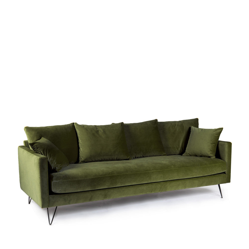 villabon-sofa-cama-de-3-plazas-en-terciopelo-con-patas-metalicas-de-horquilla-negras__Verde oliva