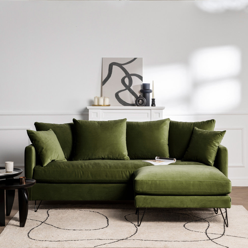 villabon-sofa-cama-de-3-plazas-en-terciopelo-con-patas-metalicas-de-horquilla-negras__Verde oliva