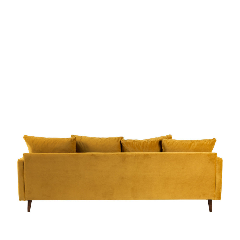 villabon-sofa-cama-de-3-plazas-en-terciopelo-con-patas-de-madera-oscura__Amarillo mostaza