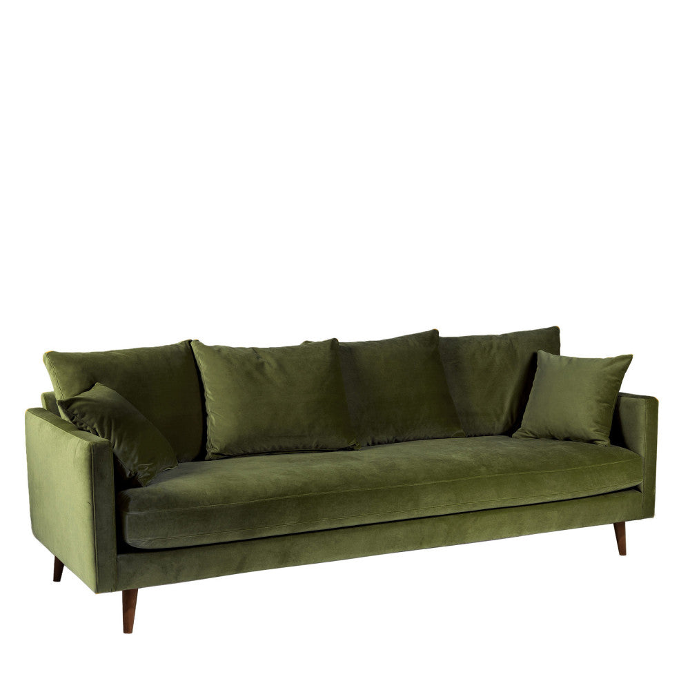 villabon-sofa-cama-de-4-plazas-en-terciopelo-con-patas-de-madera-oscura__Verde oliva