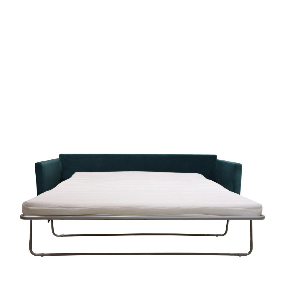 villabon-sofa-cama-de-4-plazas-en-terciopelo-con-patas-metalicas-de-horquilla-negras__Verde eucalipto