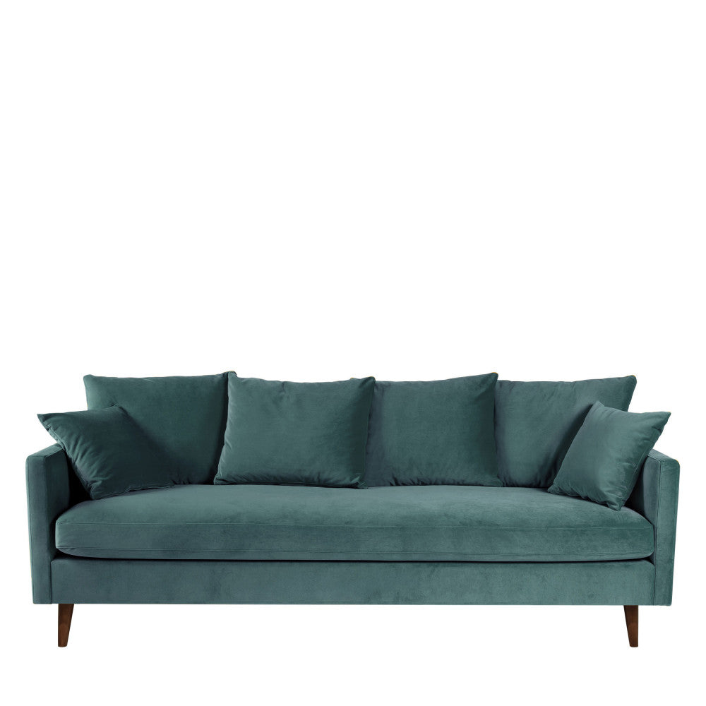 villabon-sofa-cama-de-4-plazas-en-terciopelo-con-patas-de-madera-oscura__Verde eucalipto