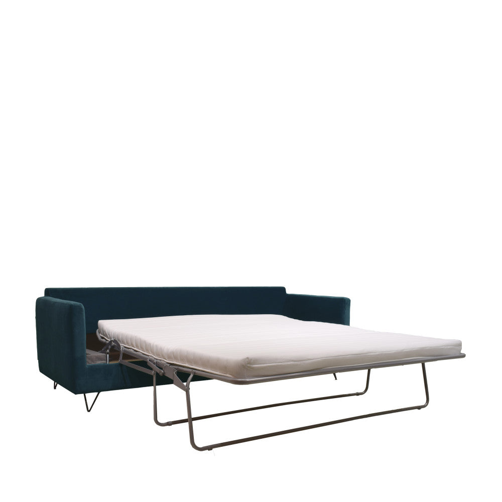 villabon-sofa-cama-de-4-plazas-en-terciopelo-con-patas-metalicas-de-horquilla-negras__Verde eucalipto