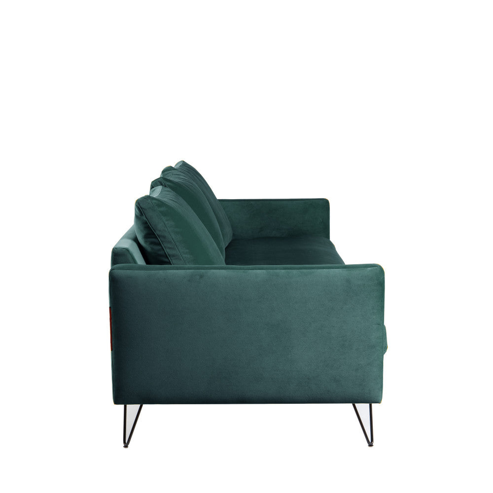 villabon-sofa-cama-de-4-plazas-en-terciopelo-con-patas-metalicas-de-horquilla-negras__Verde eucalipto