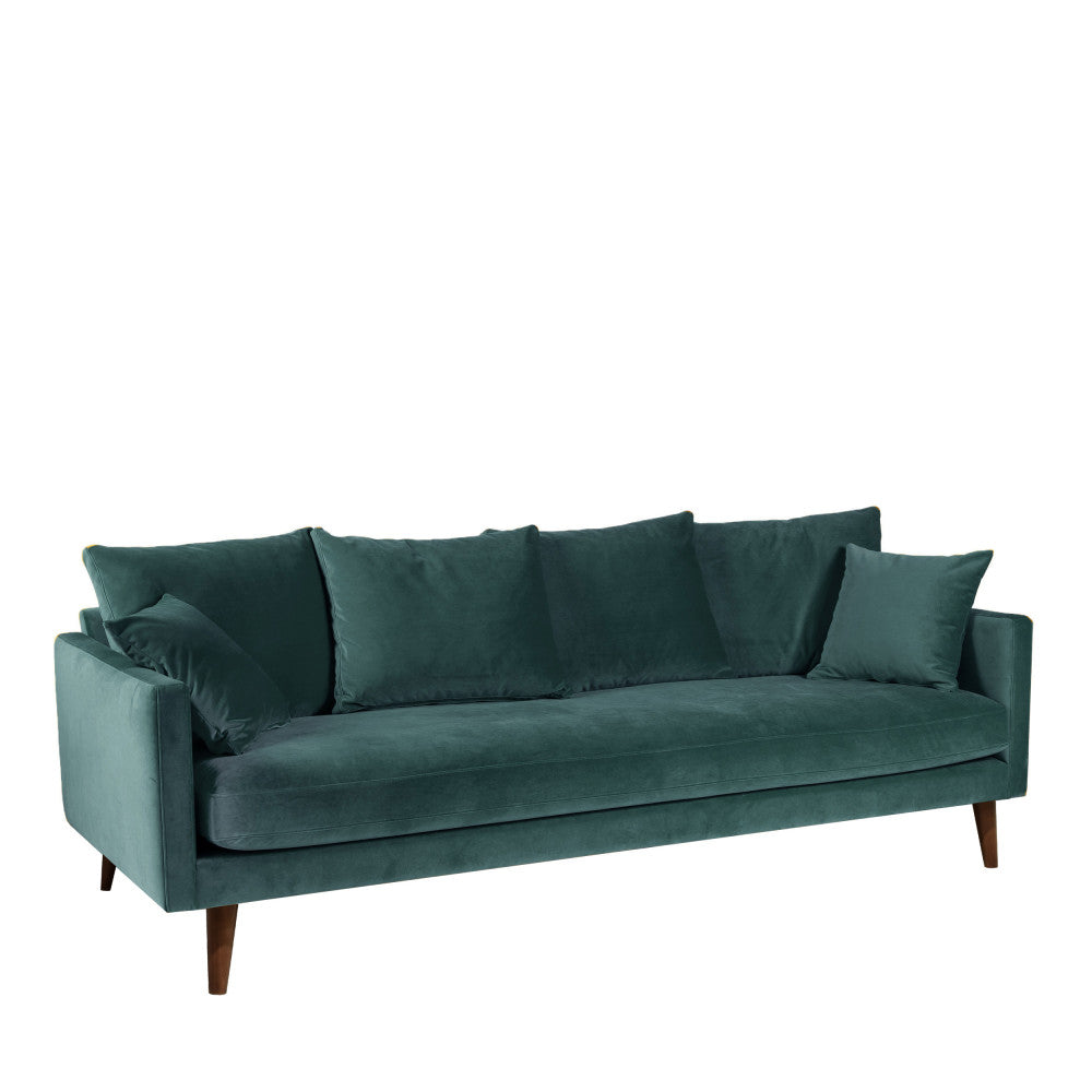 villabon-sofa-cama-de-4-plazas-en-terciopelo-con-patas-de-madera-oscura__Verde eucalipto