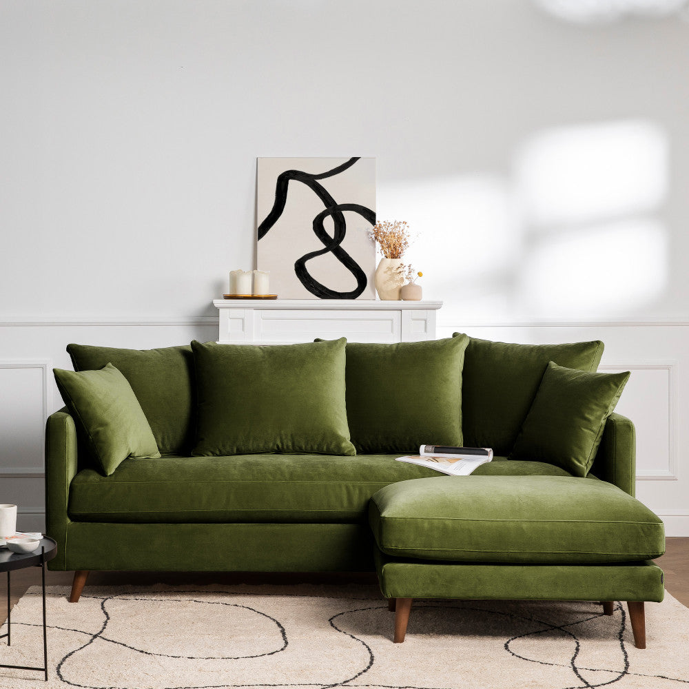 villabon-sofa-cama-de-4-plazas-en-terciopelo-con-patas-de-madera-oscura__Verde oliva