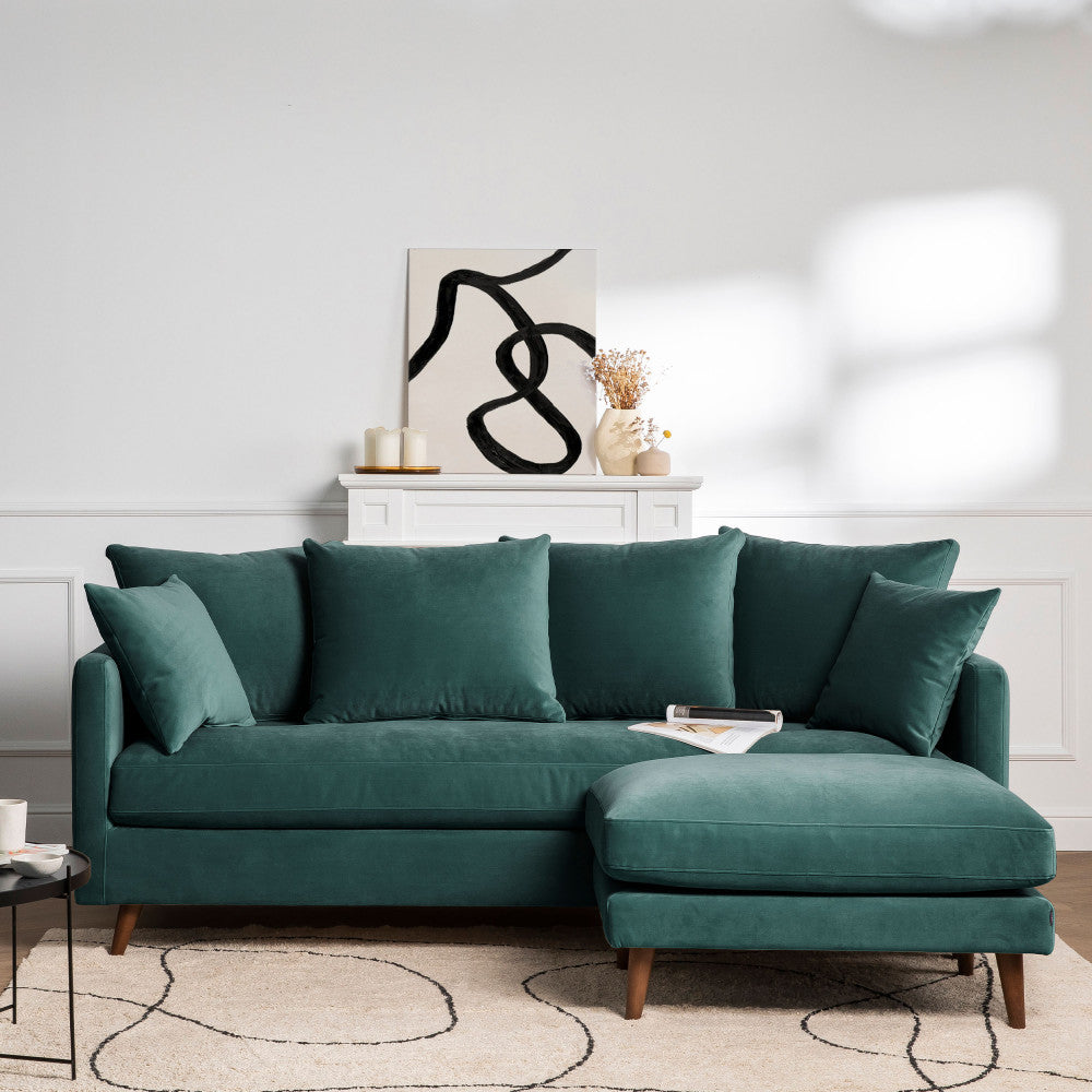 villabon-sofa-cama-de-4-plazas-en-terciopelo-con-patas-de-madera-oscura__Verde eucalipto