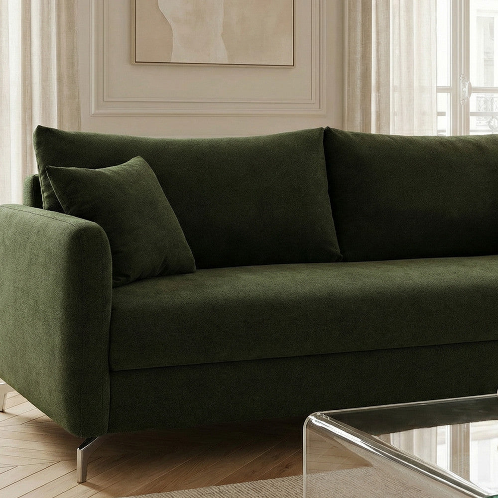 steffen-sofa-cama-convertible-express-de-3-plazas-en-tela-y-patas-de-cromo__Verde