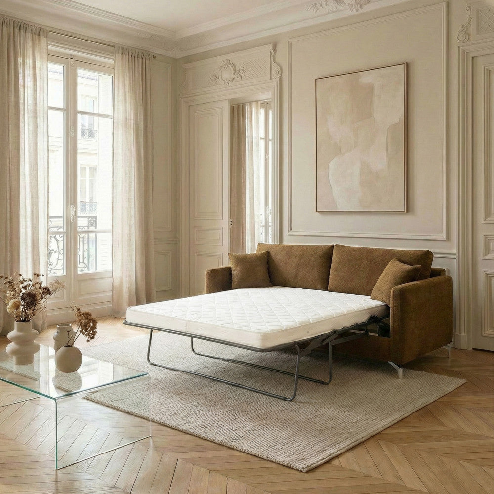 steffen-sofa-cama-convertible-express-de-3-plazas-en-tela-y-patas-de-cromo__Bronce