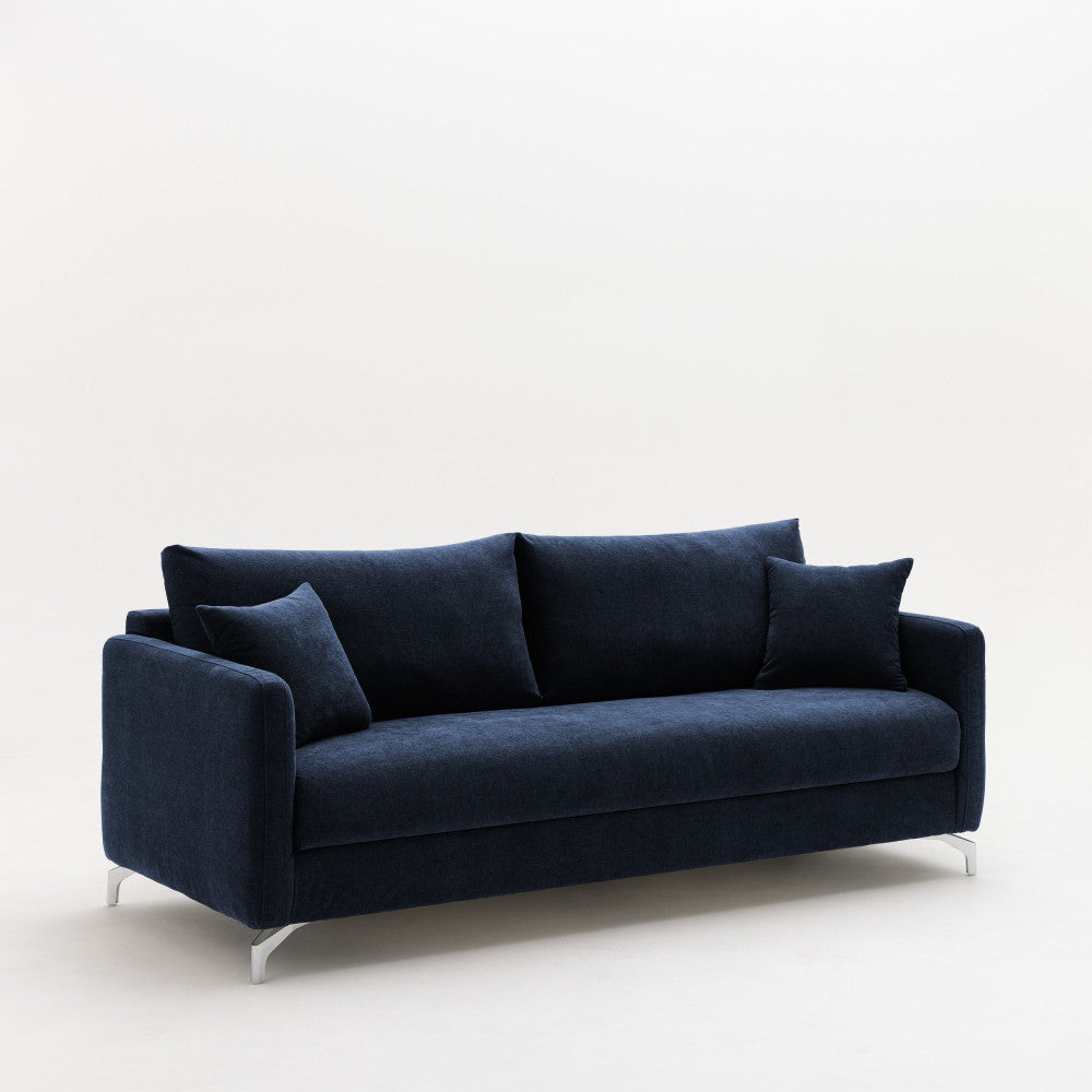 steffen-sofa-cama-convertible-express-de-3-plazas-en-tela-y-patas-de-cromo__Azul marino