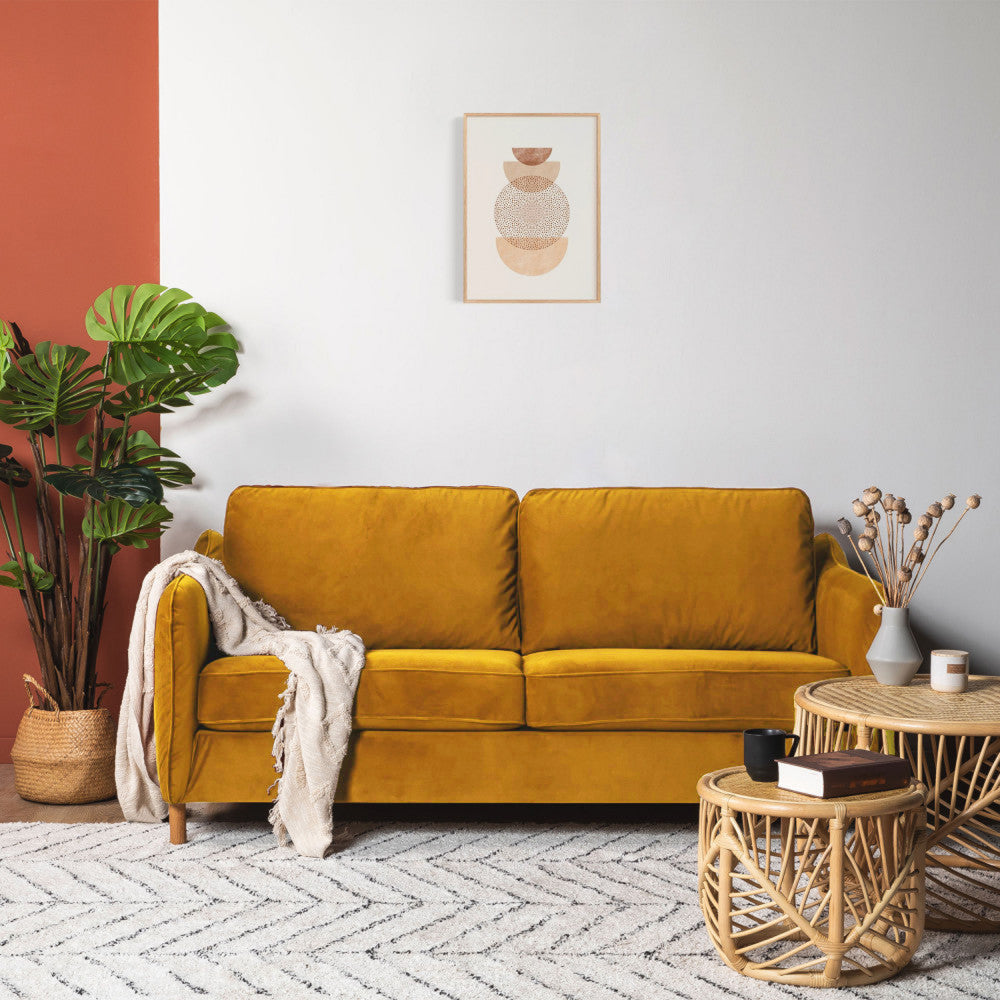 vornay-sofa-cama-expres-de-2-plazas-en-terciopelo__Amarillo mostaza